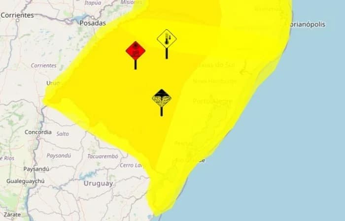 RS tem alertas para tempestade e declínio de temperatura